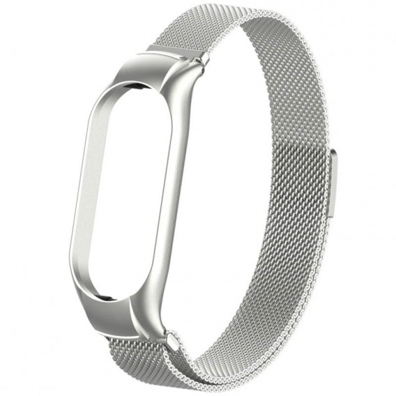 Ремешок Milanese Loop Design для Xiaomi Mi Band 5/6, Серебряный