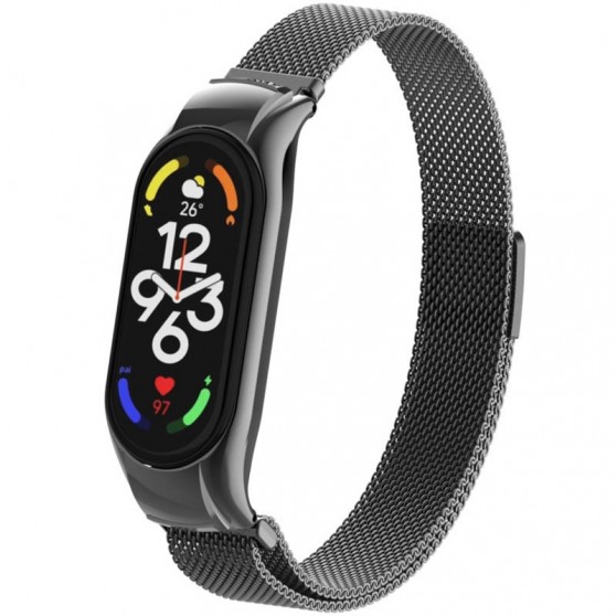 Ремешок Milanese Loop Design для Xiaomi Mi Band 5/6 Черный