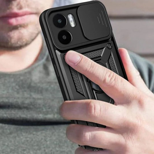 Ударостійкий чохол Camshield Serge Ring для Xiaomi Redmi A1 / A2 Чорний - зображення 4 
