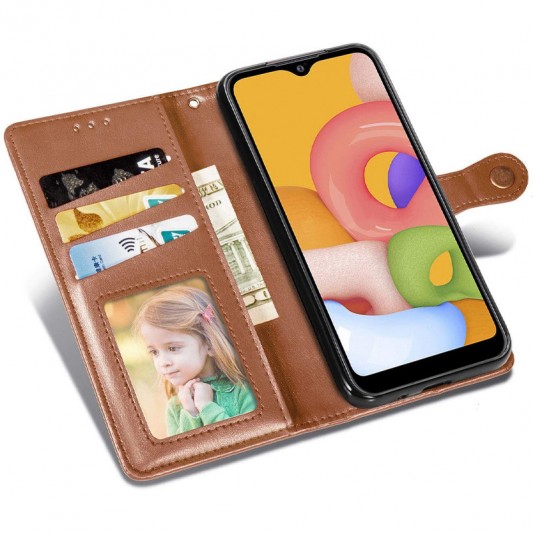 Кожаный чехол книга GETMAN Gallant (PU) для Xiaomi Redmi 12C, Коричневый - изображение 1