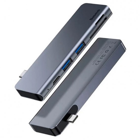 Переходник Hub Baseus Harmonica 5-in-1 (CAHUB-K), Серый