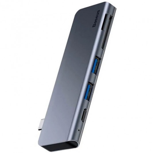 Переходник Hub Baseus Harmonica 5-in-1 (CAHUB-K) Серый - изображение 6