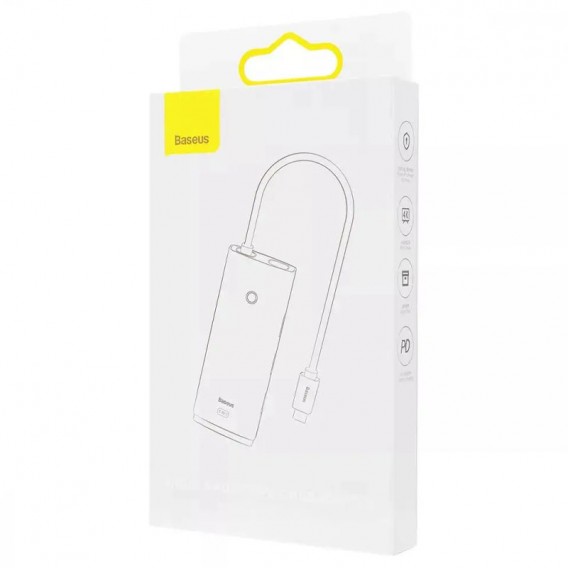 Переходник HUB Baseus Lite Series 5in1 (Type-C to HDMI + 3xUSB 3.0 + PD) (WKQX04), Черный