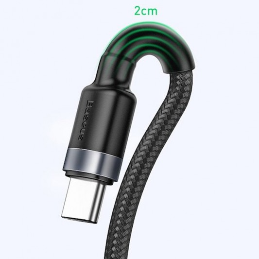 Дата кабель Baseus Cafule QC Double-Sided Blind Interpolation USB to Type-C 40W (1m) (CATKLF-PG) Black - изображение 1