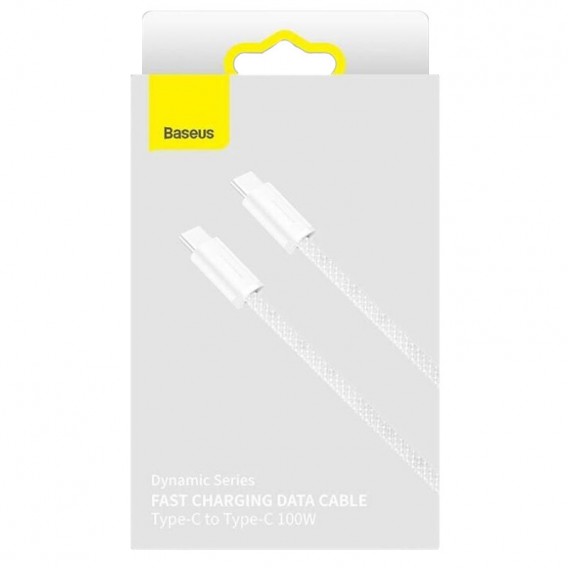 USB дата кабель Baseus Dynamic Series Type-C to Type-C 100W (1m) (CALD00020), Білий