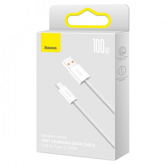 Дата кабель Baseus Dynamic Series USB to Type-C 100W (1m) (CALD000616) White - зображення 4 