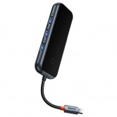 Перехідник Baseus Hub AcmeJoy 4-Port Type-C (USB3.0*3+Type-C PD&Data*1) (WKJZ) Dark Gray Перехідник Baseus Hub AcmeJoy 4-Port Type-C (USB3.0*3+Type-C PD&Data*1) (WKJZ) Dark Gray