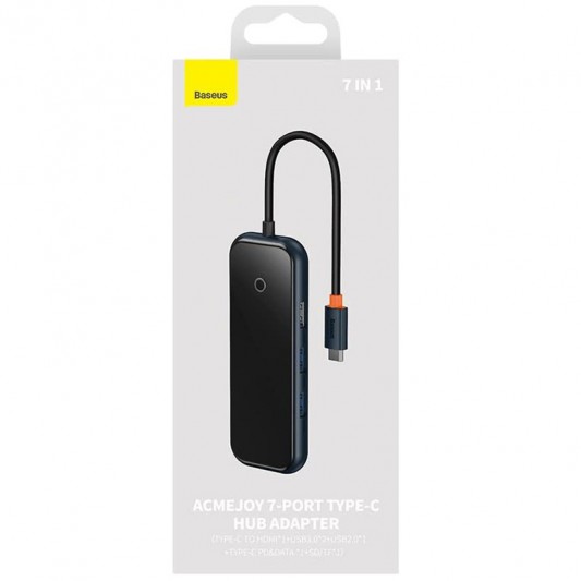 Перехідник Baseus Hub AcmeJoy 7-Port Type-C (HDMI*1+USB3.0*2+USB2.0*1+Type-C PD&Data*1+SD/TF) (WKJZ) Dark Gray - зображення 5 