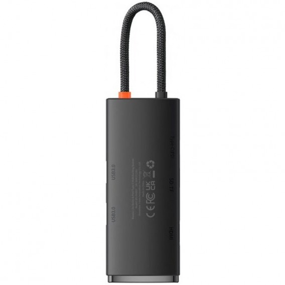 Переходник HUB Baseus Lite Series 6in1 (Type-C to HDMI + 2xUSB 3.0 + PD+SD/TF) (WKQX05), Black