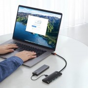 Переходник HUB Baseus Lite Series 4in1 (Type-C to 4xUSB 3.0) 1m (WKQX03), Black