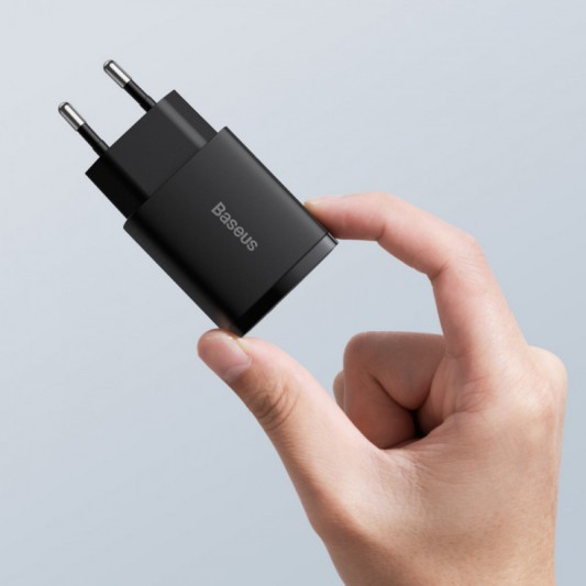 СЗУ Baseus Compact Quick Charger 20W QC+PD (1USB-A/1C) (CCXJ-B) Black - изображение 3