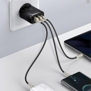 Зарядное устройство Baseus Compact Quick Charger 30W QC+ PD (1Type-C + 2USB) (CCXJ-E), Черный