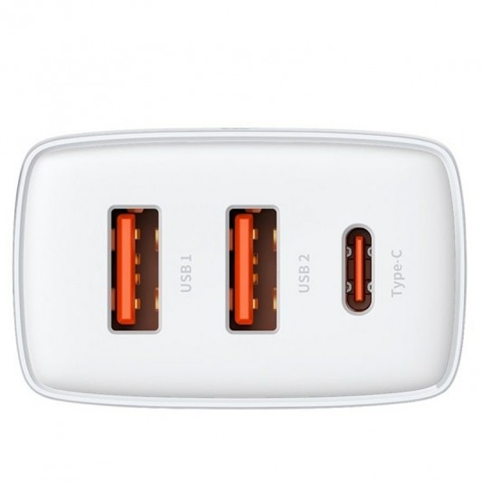 СЗУ Baseus Compact Quick Charger 30W QC+PD (2USB-A/1C) (CCXJ-E) Белый - изображение 1
