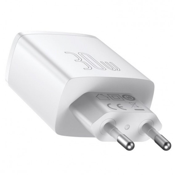 Зарядное устройство Baseus Compact Quick Charger 30W QC+ PD (1Type-C + 2USB) (CCXJ-E), Белый