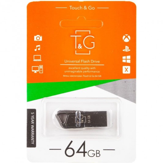 Флеш-драйв USB 3.0 Flash Drive T&G 114 Metal Series 64GB Черный