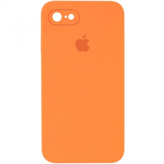 Чохол Silicone Case Square Full Camera Protective (AA) для Apple iPhone 7 / 8 / SE (2020) (4.7") Помаранчевий / Papaya