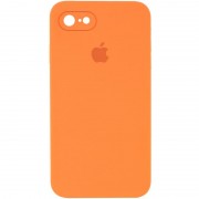 Чехол Silicone Case Square Full Camera Protective (AA) для Apple iPhone 7 / 8 / SE (2020) (4.7") Оранжевый / Papaya