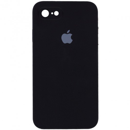 Чохол Silicone Case Square Full Camera Protective (AA) для Apple iPhone 7 / 8 / SE (2020) (4.7") Чорний / Black
