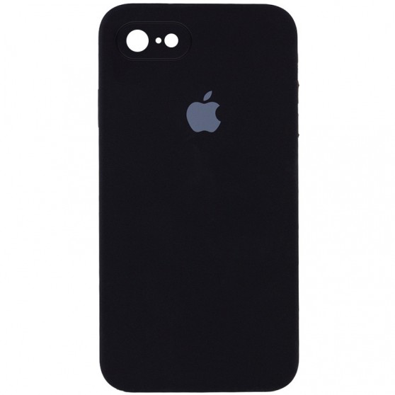 Чохол Silicone Case Square Full Camera Protective (AA) для Apple iPhone 7 / 8 / SE (2020) (4.7") Чорний / Black