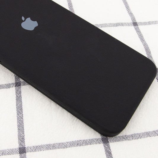 Чохол Silicone Case Square Full Camera Protective (AA) для Apple iPhone 7 / 8 / SE (2020) (4.7") Чорний / Black - зображення 1 