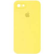 Чохол Silicone Case Square Full Camera Protective (AA) для Apple iPhone 7 / 8 / SE (2020) (4.7") Жовтий / Yellow