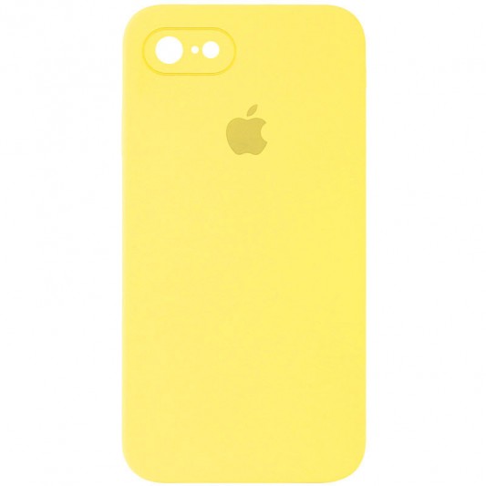 Чохол Silicone Case Square Full Camera Protective (AA) для Apple iPhone 7 / 8 / SE (2020) (4.7") Жовтий / Yellow