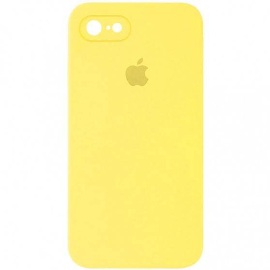 Чехол Silicone Case Square Full Camera Protective (AA) для Apple iPhone 7 / 8 / SE (2020) (4.7") Желтый / Yellow