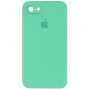 Чохол Silicone Case Square Full Camera Protective (AA) для Apple iPhone 7 / 8 / SE (2020) (4.7") Зелений / Spearmint