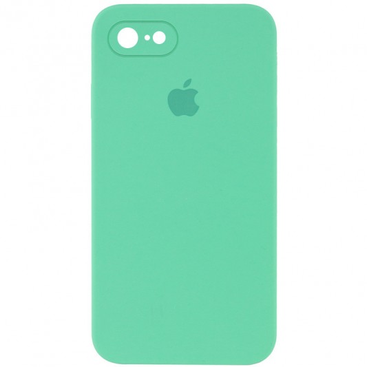 Чохол Silicone Case Square Full Camera Protective (AA) для Apple iPhone 7 / 8 / SE (2020) (4.7") Зелений / Spearmint