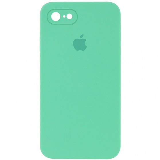 Чохол Silicone Case Square Full Camera Protective (AA) для Apple iPhone 7 / 8 / SE (2020) (4.7") Зелений / Spearmint