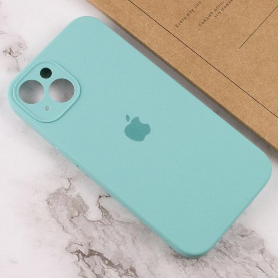 Чохол Silicone Case Full Camera Protective (AA) для Apple iPhone 14 (6.1"), Бірюзовий / Marine Green