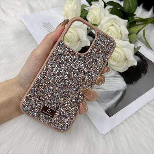 TPU чохол Bling World Rock Diamond для Apple iPhone 12 Pro / 12 (6.1") Рожевий - зображення 1 