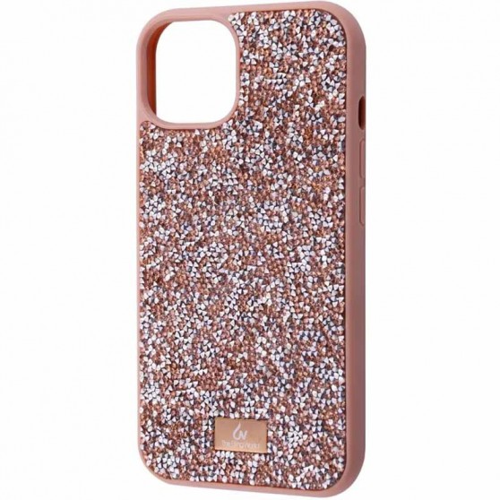 TPU чохол Bling World Rock Diamond для Apple iPhone 14 (6.1"), Рожевий