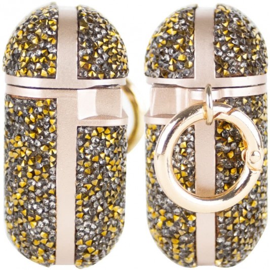 TPU чохол Bling World Rock Diamond для навушників AirPods 1/2 Золотий - зображення 2 