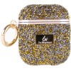TPU чехол Bling World Rock Diamond для наушников AirPods 1/2, Золотой