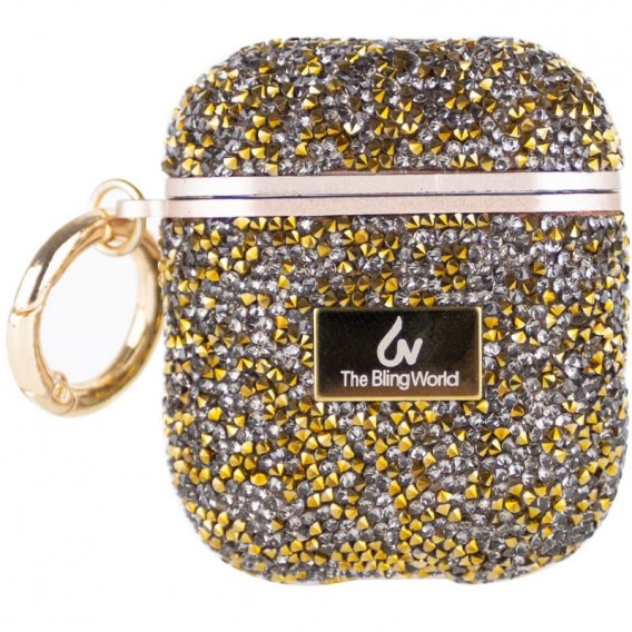 TPU чохол Bling World Rock Diamond для навушників AirPods 1/2, Золотий