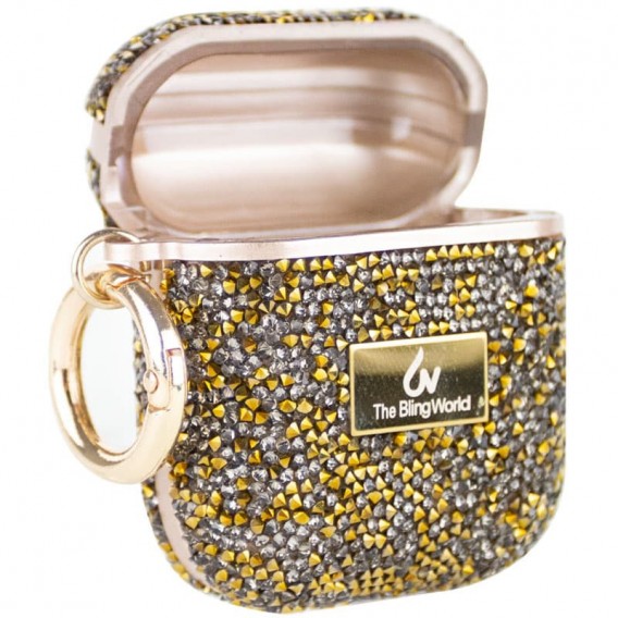 TPU чохол Bling World Rock Diamond для навушників AirPods 1/2, Золотий