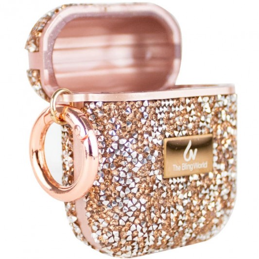 TPU чохол Bling World Rock Diamond для навушників AirPods 1/2 Рожевий - зображення 3 