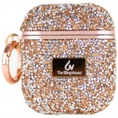 TPU чехол Bling World Rock Diamond для наушников AirPods 1/2 Розовый TPU чехол Bling World Rock Diamond для наушников AirPods 1/2 Розовый