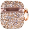 TPU чехол Bling World Rock Diamond для наушников AirPods 1/2, Розовый