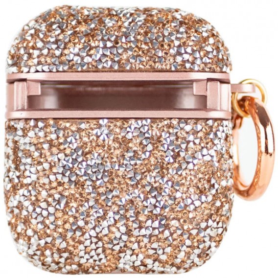 TPU чохол Bling World Rock Diamond для навушників AirPods 1/2, Рожевий