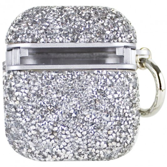 TPU чохол Bling World Rock Diamond для навушників AirPods 1/2 Срібний - зображення 1 