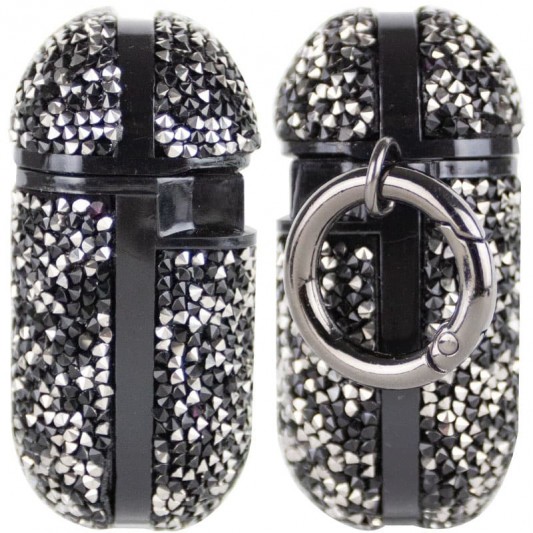 TPU чохол Bling World Rock Diamond для навушників AirPods 1/2 Чорний - зображення 2 