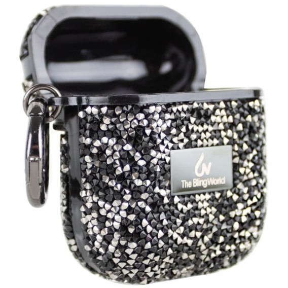 TPU чохол Bling World Rock Diamond для навушників AirPods 1/2, Чорний