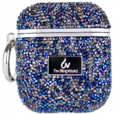 TPU чохол Bling World Rock Diamond для навушників AirPods 1/2 Синій