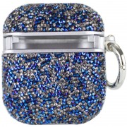 TPU чехол Bling World Rock Diamond для наушников AirPods 1/2, Синий