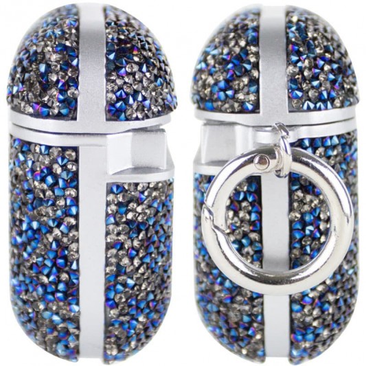 TPU чехол Bling World Rock Diamond для наушников AirPods 1/2 Синий - изображение 2