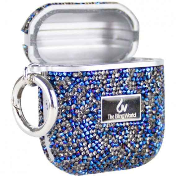 TPU чехол Bling World Rock Diamond для наушников AirPods 1/2, Синий