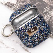 TPU чехол Bling World Rock Diamond для наушников AirPods 1/2, Синий