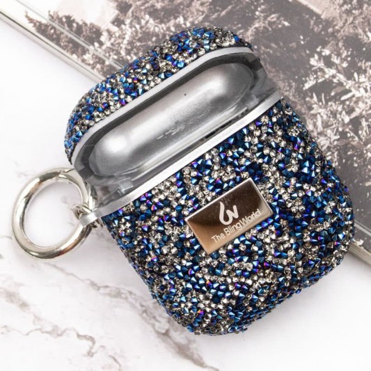 TPU чехол Bling World Rock Diamond для наушников AirPods 1/2 Синий - изображение 6